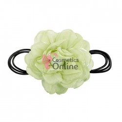 Floare cu snur pentru decor gat sau mana PRL50EE Verde cu perla alba